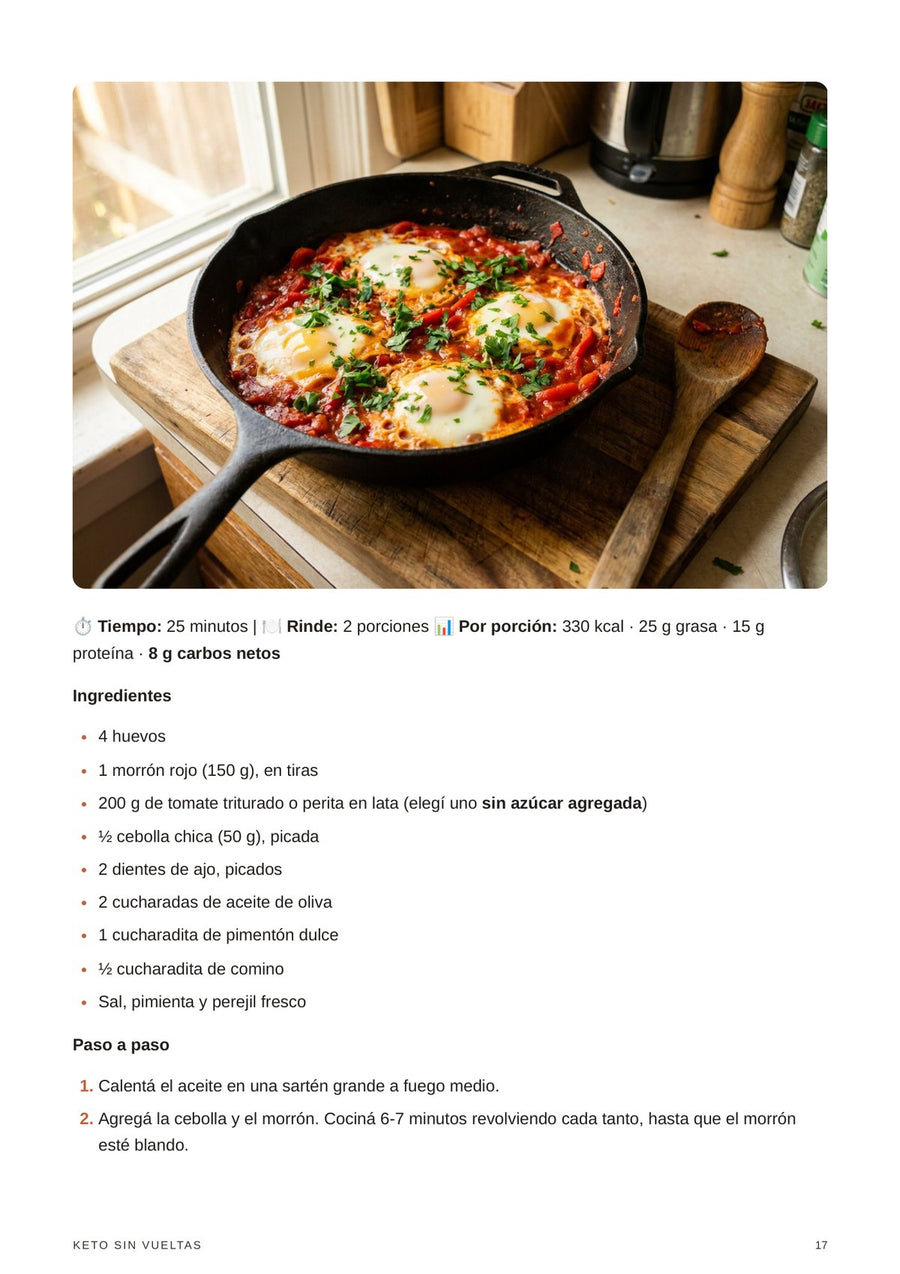 Muestra 3 — Receta completa con tiempo, porciones y macros